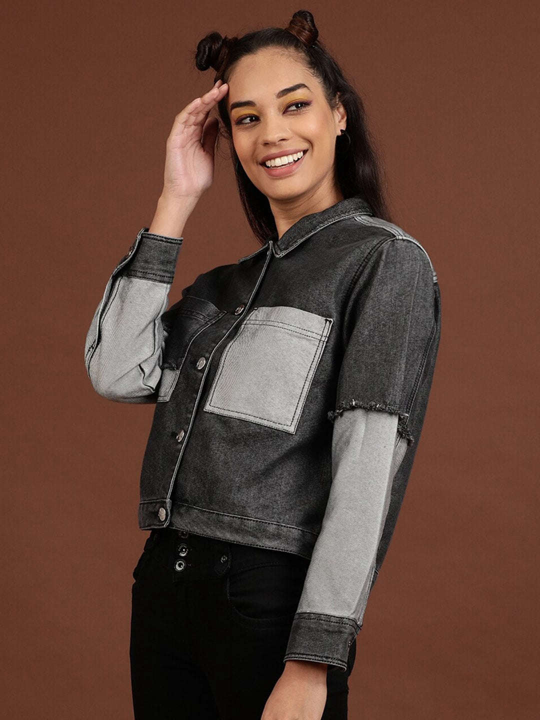Women's Reverse Denim Contrast Jacket