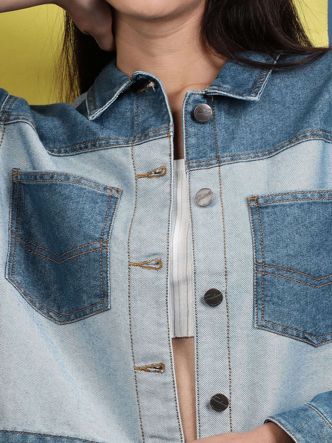 Women's Reverse Denim Contrast Jacket