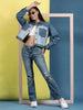Women's Reverse Denim Contrast Jacket