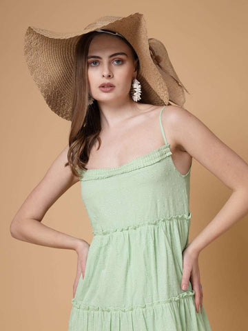 Women's Solid Tiered Dress