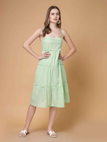 Women's Solid Tiered Dress