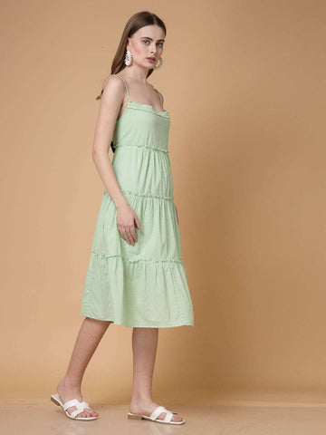 Women's Solid Tiered Dress