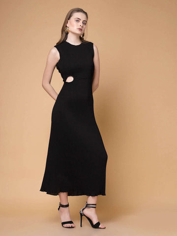 Women's Solid Cut Out Dress