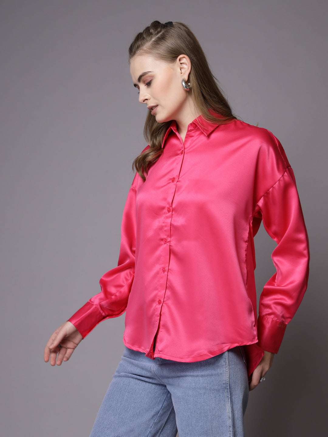 Women's Solid Back Cut Out Shirt
