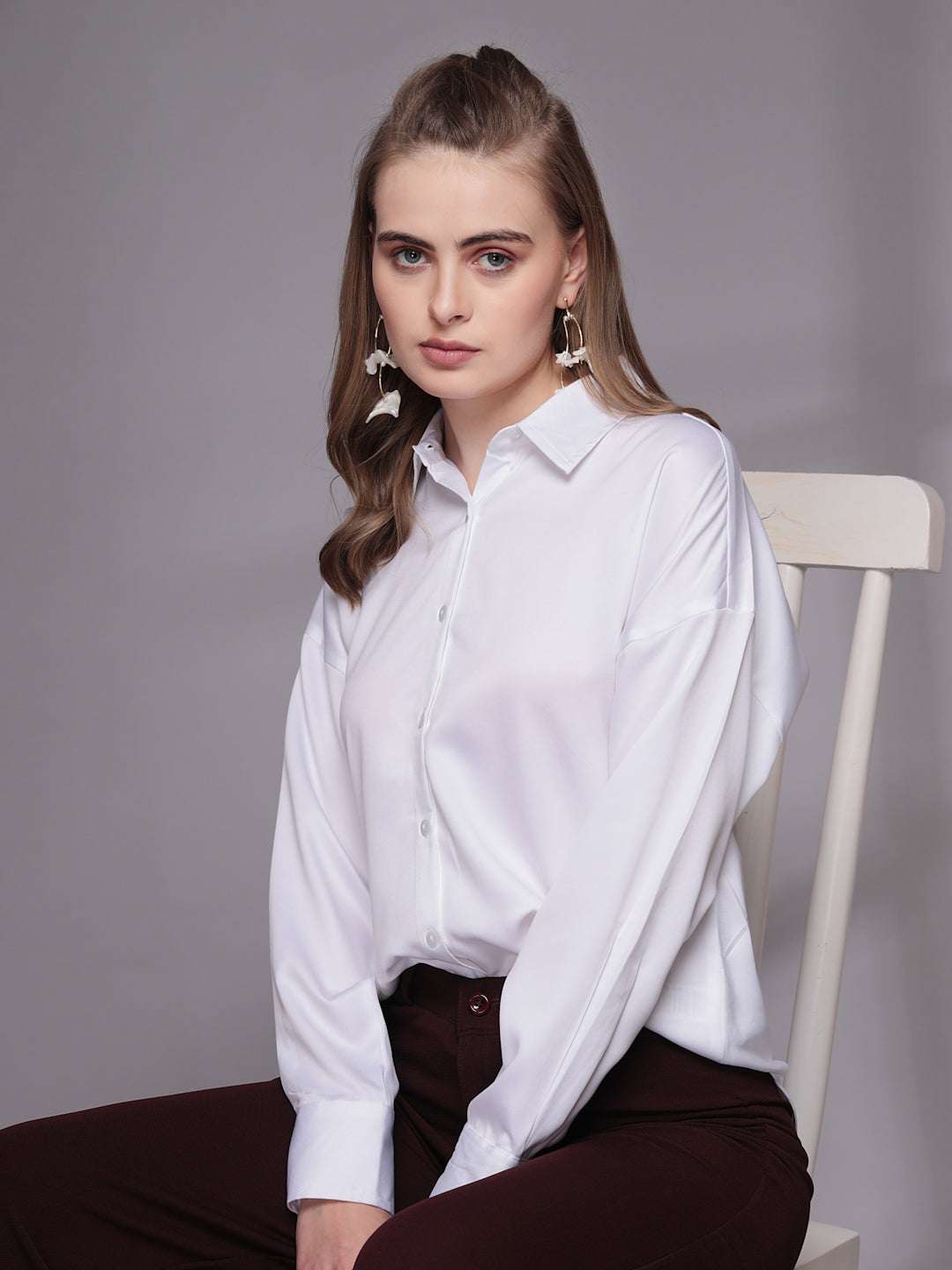 Women's Solid Back Cut Out Shirt