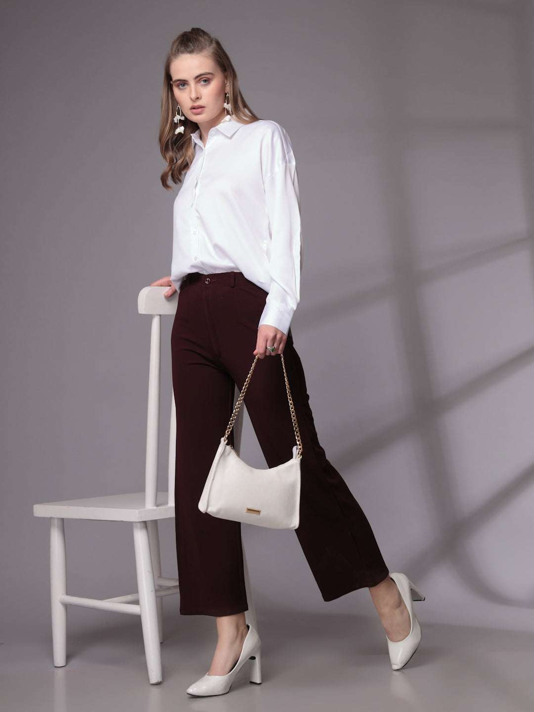 Women's Solid Back Cut Out Shirt