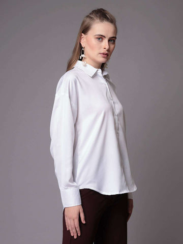 Women's Solid Back Cut Out Shirt