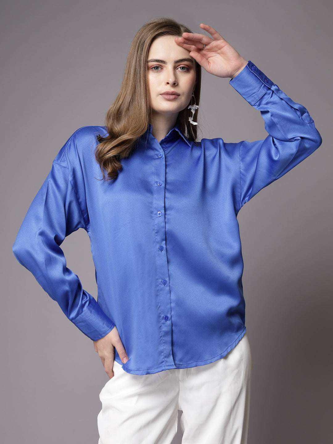 Women's Solid Back Cut Out Shirt