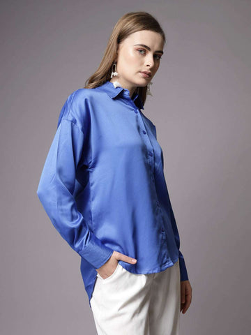 Women's Solid Back Cut Out Shirt