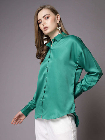 Women's Solid Back Cut Out Shirt