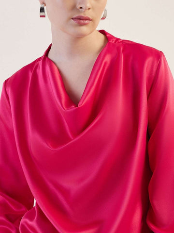 Women's Solid Cowl Neck Top