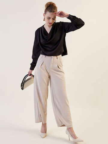 Women's Solid Cowl Neck Top