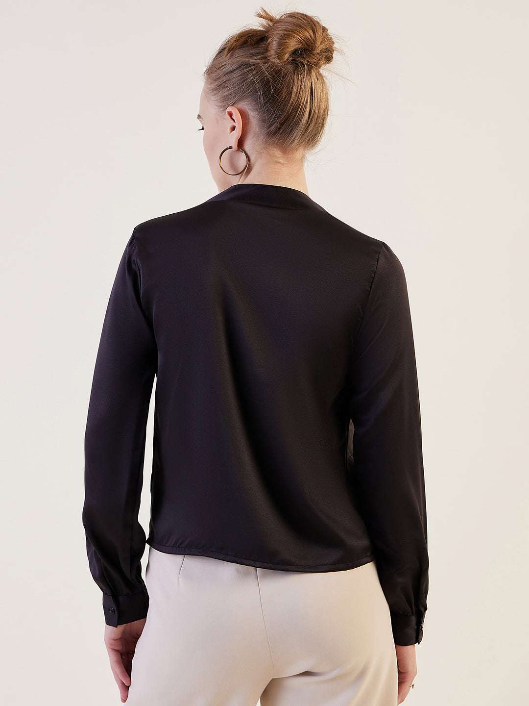 Women's Solid Cowl Neck Top