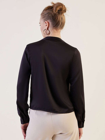 Women's Solid Cowl Neck Top