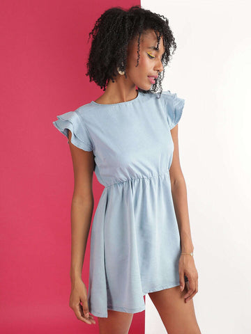 Women's Denim Flare Short Dress