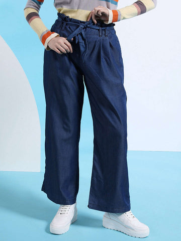 Women's High Waist Denim Flare Pant