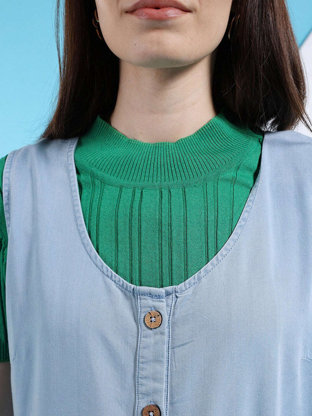 Women's Flare Denim Jumpsuit