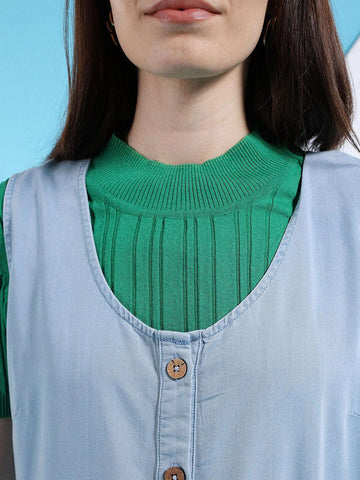 Women's Flare Denim Jumpsuit