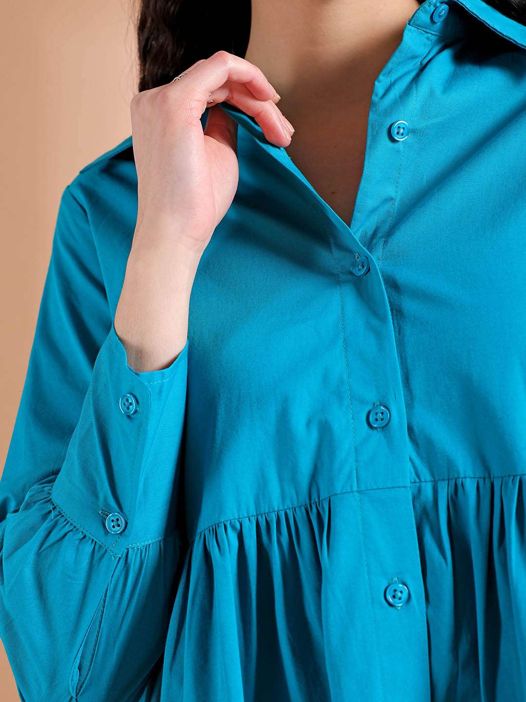 Women's Solid Tiered Dress