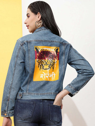 Women's Back Printed Jacket