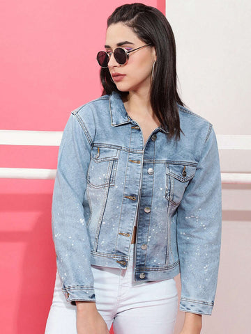 Women's Solid Denim Jacket