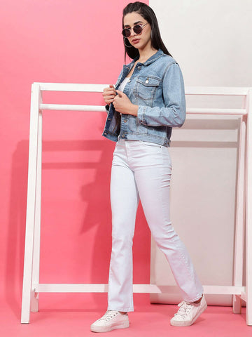 Women's Solid Denim Jacket