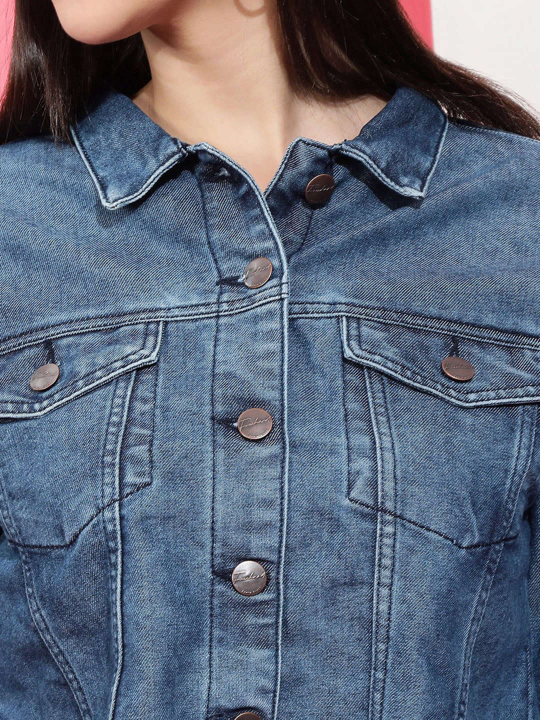 Women's Back Printed Denim Jacket