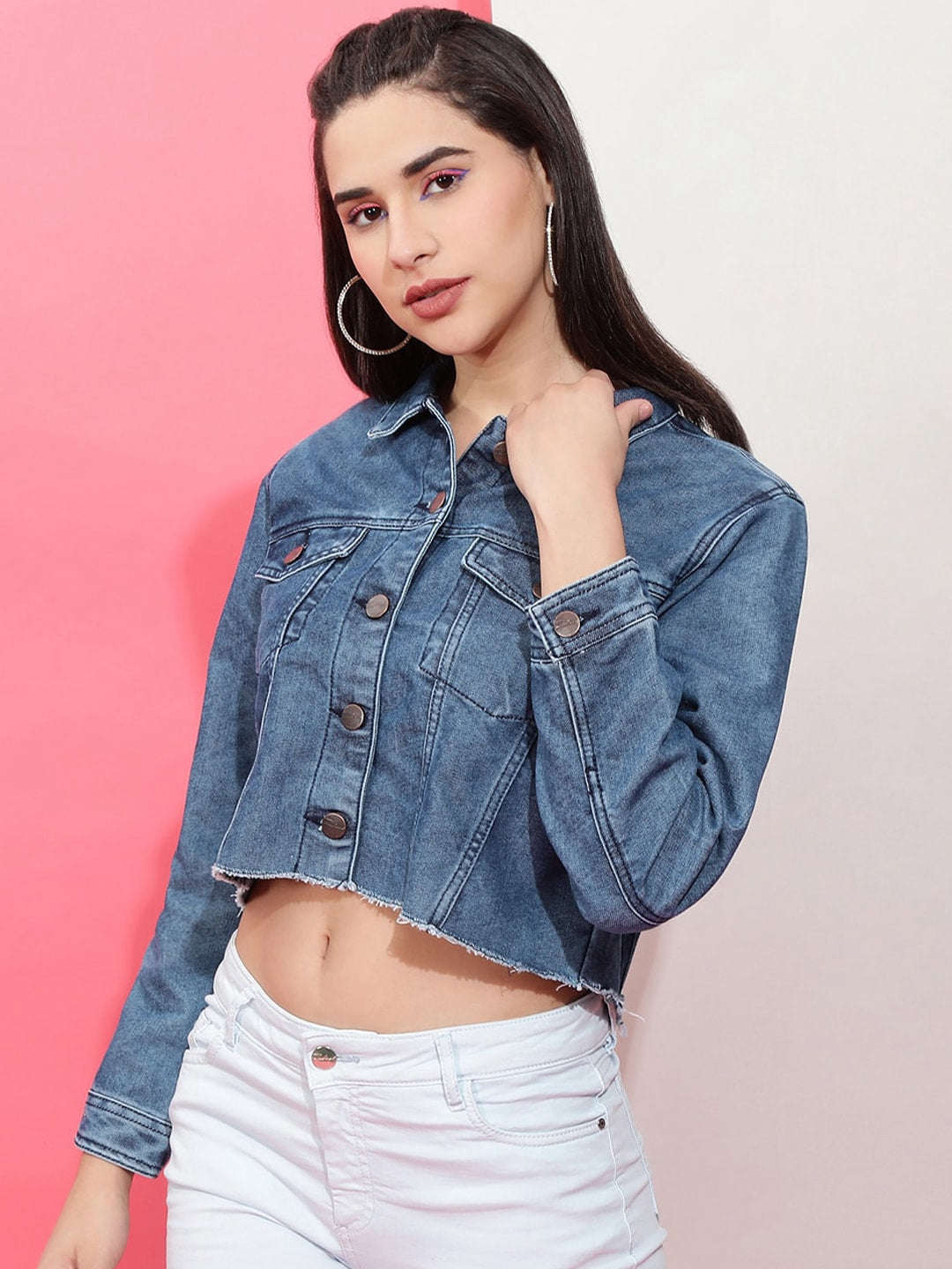 Women's Back Printed Denim Jacket