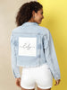 Women's Back Printed Denim Jacket
