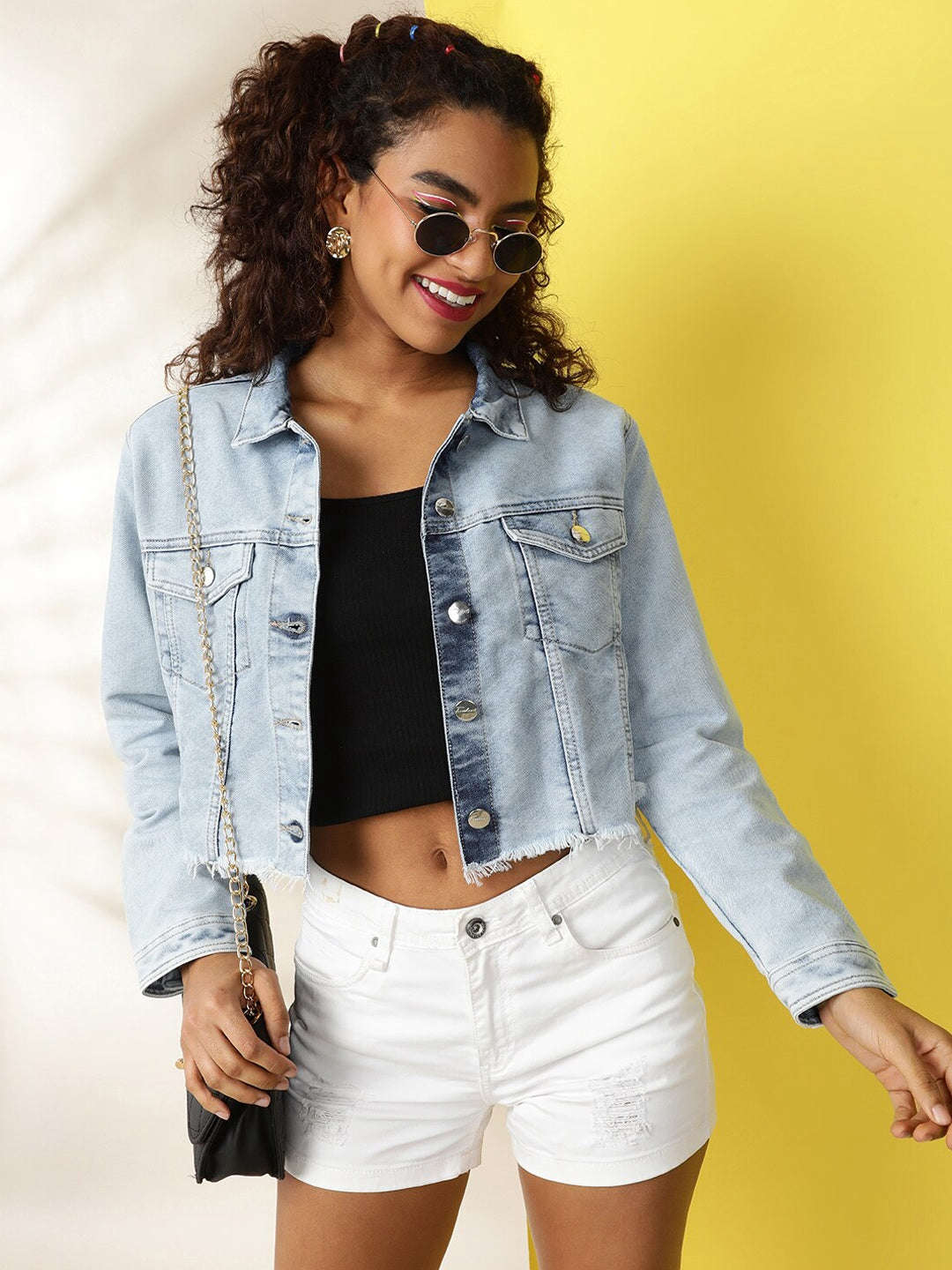 Women's Back Printed Denim Jacket