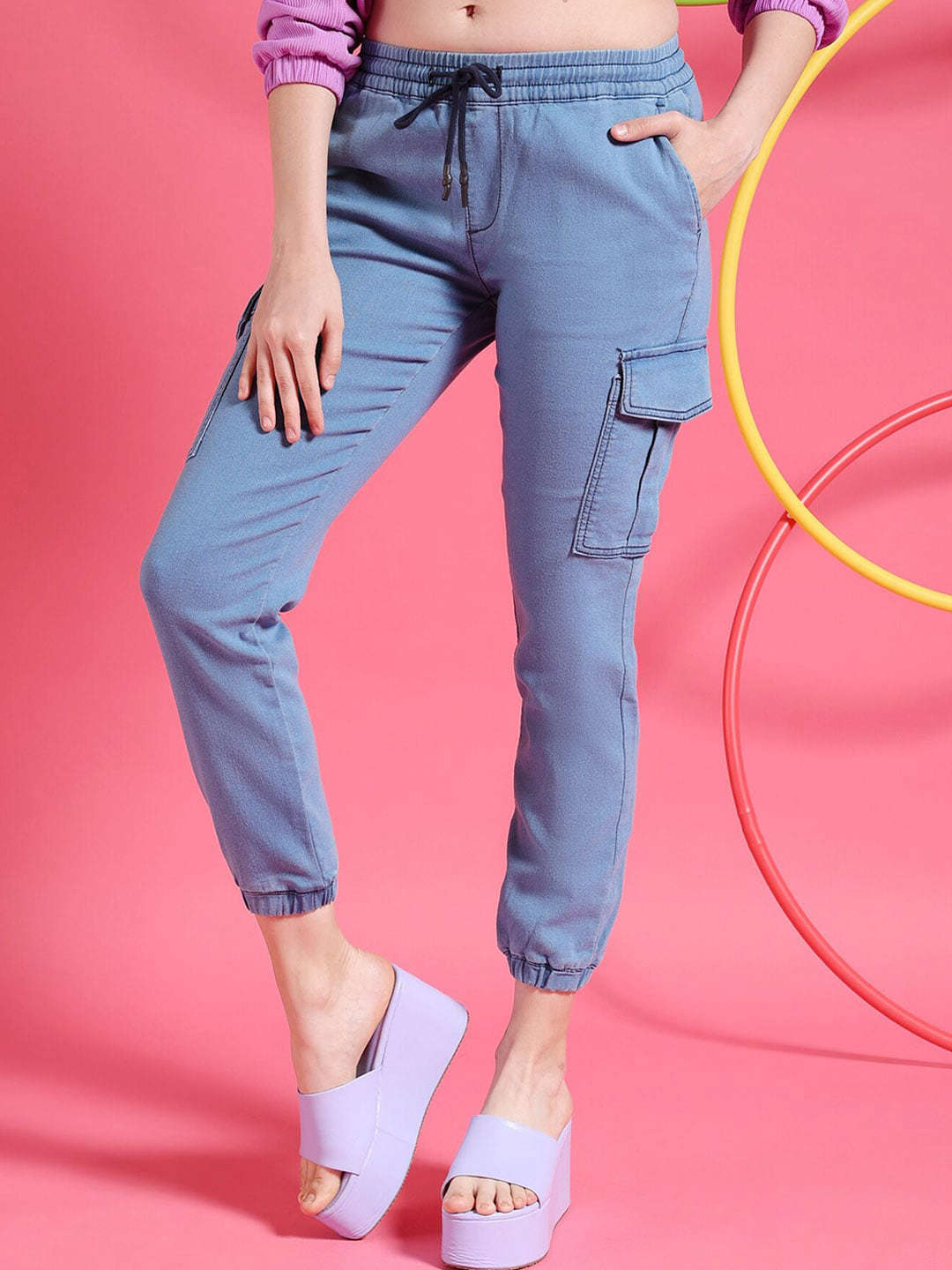 Women's Denim Cargo Jogger