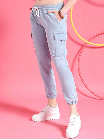 Women's Denim Cargo Jogger
