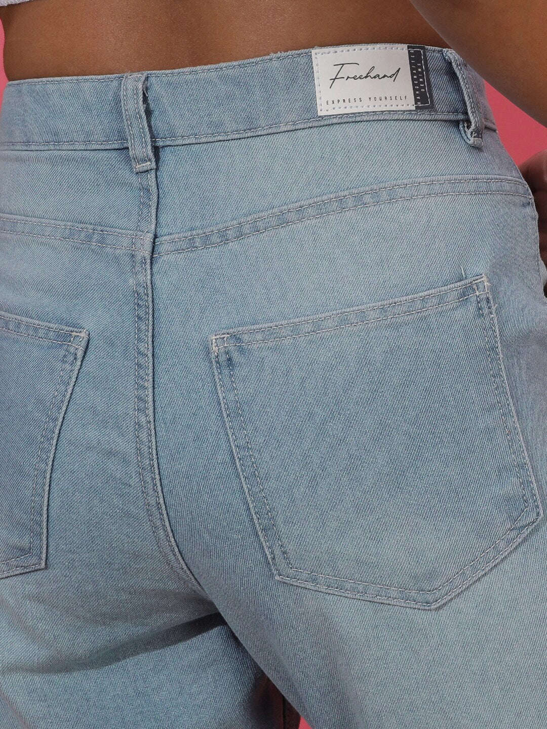 Women's Mid-Rise Light Wash Mom Fit Jeans