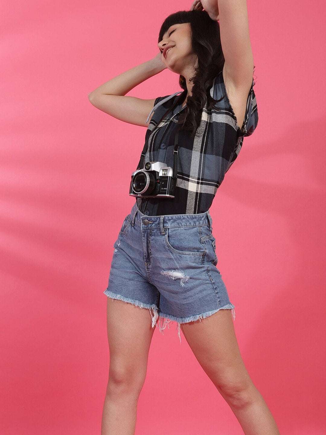 Women's Paint Splatter Denim Shorts