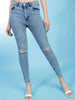 Women's Distressed Slim-Fit Jeans