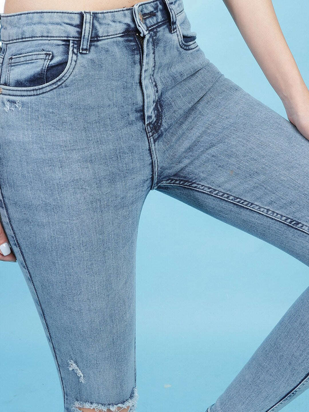 Women's Distressed Slim-Fit Jeans