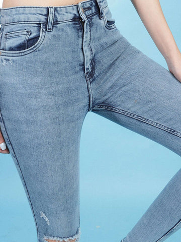 Women's Distressed Slim-Fit Jeans