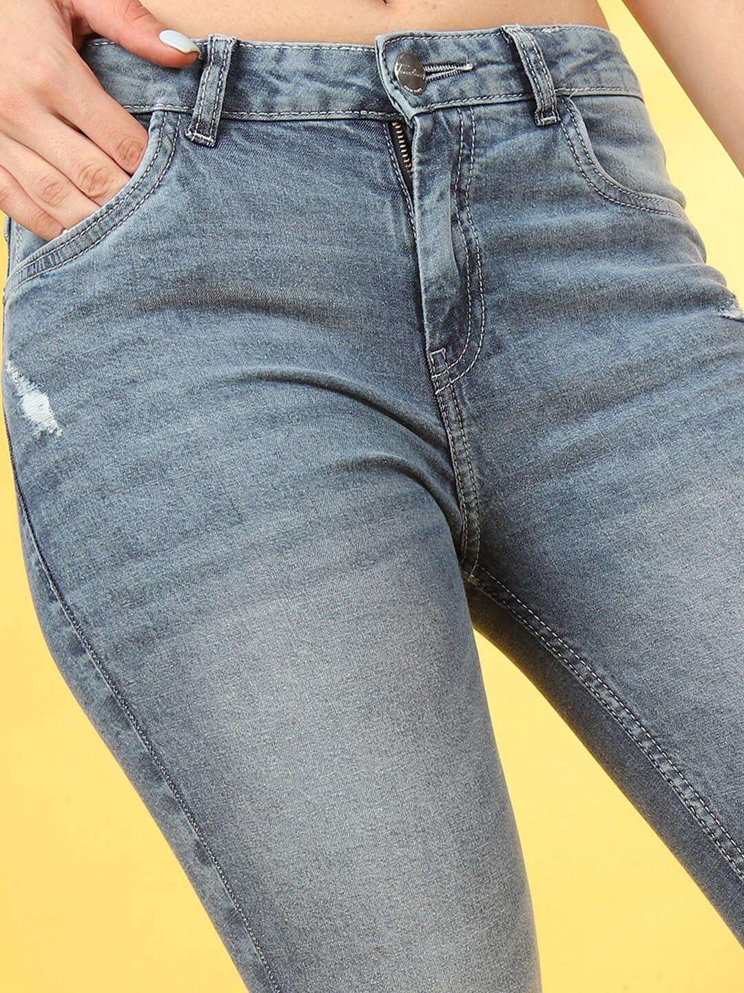 Women's Distressed Slim-Fit Jeans