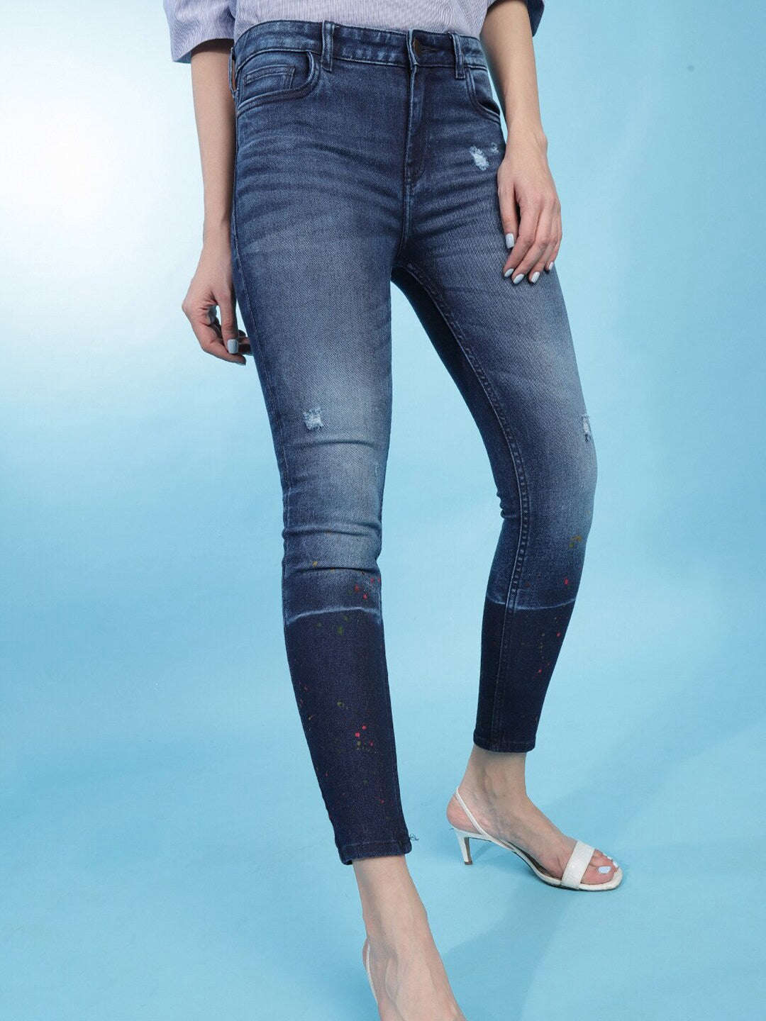 Women's Distressed Slim-Fit Jeans