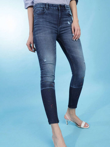 Women's Distressed Slim-Fit Jeans