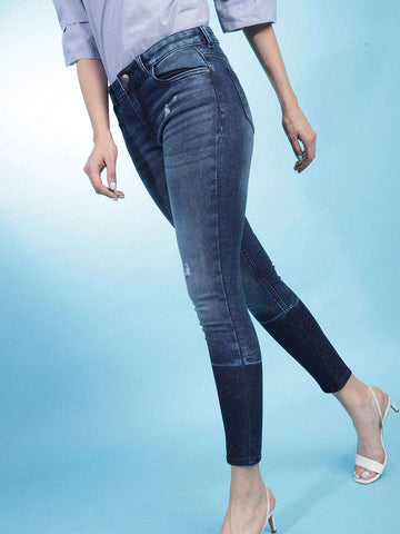 Women's Distressed Slim-Fit Jeans
