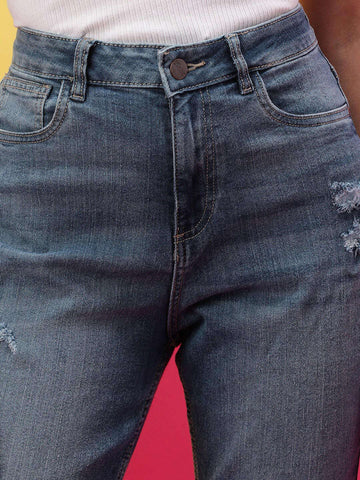 Women's Solid Straight Fit Jeans