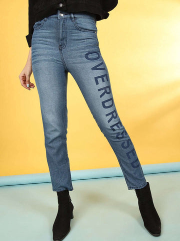 Women's Printed Straight Fit Jeans