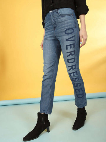 Women's Printed Straight Fit Jeans