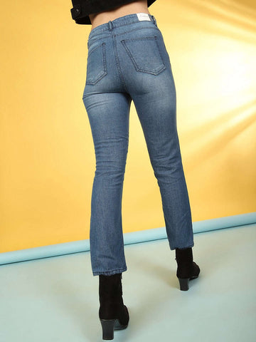 Women's Printed Straight Fit Jeans
