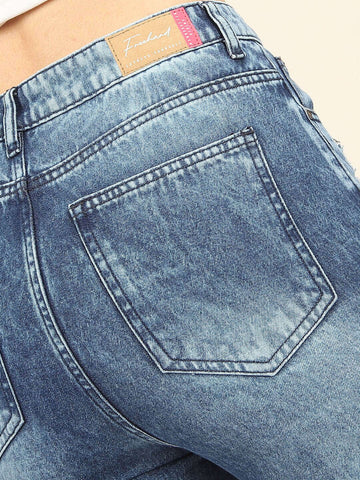 Women's Distress Straight Fit Jeans