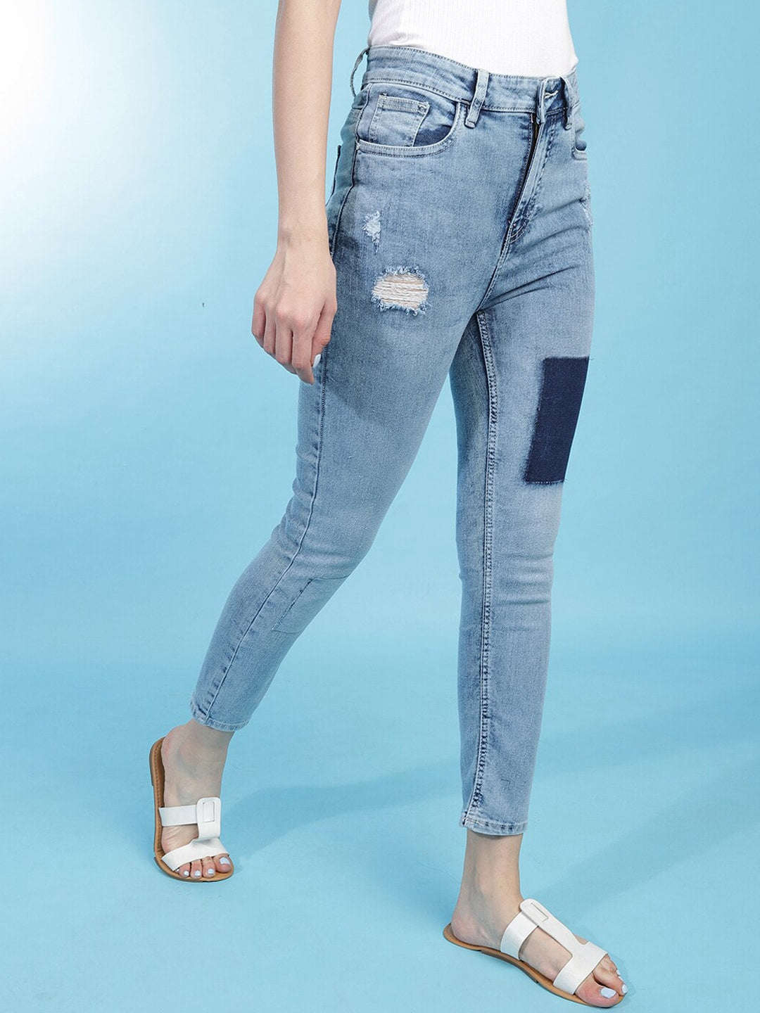 Women's Distress Straight Fit Jeans