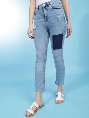 Women's Distress Straight Fit Jeans