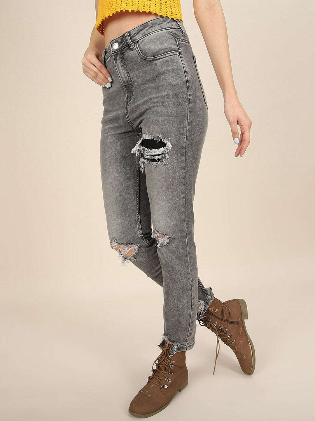 Women's Distress Straight Fit Jeans