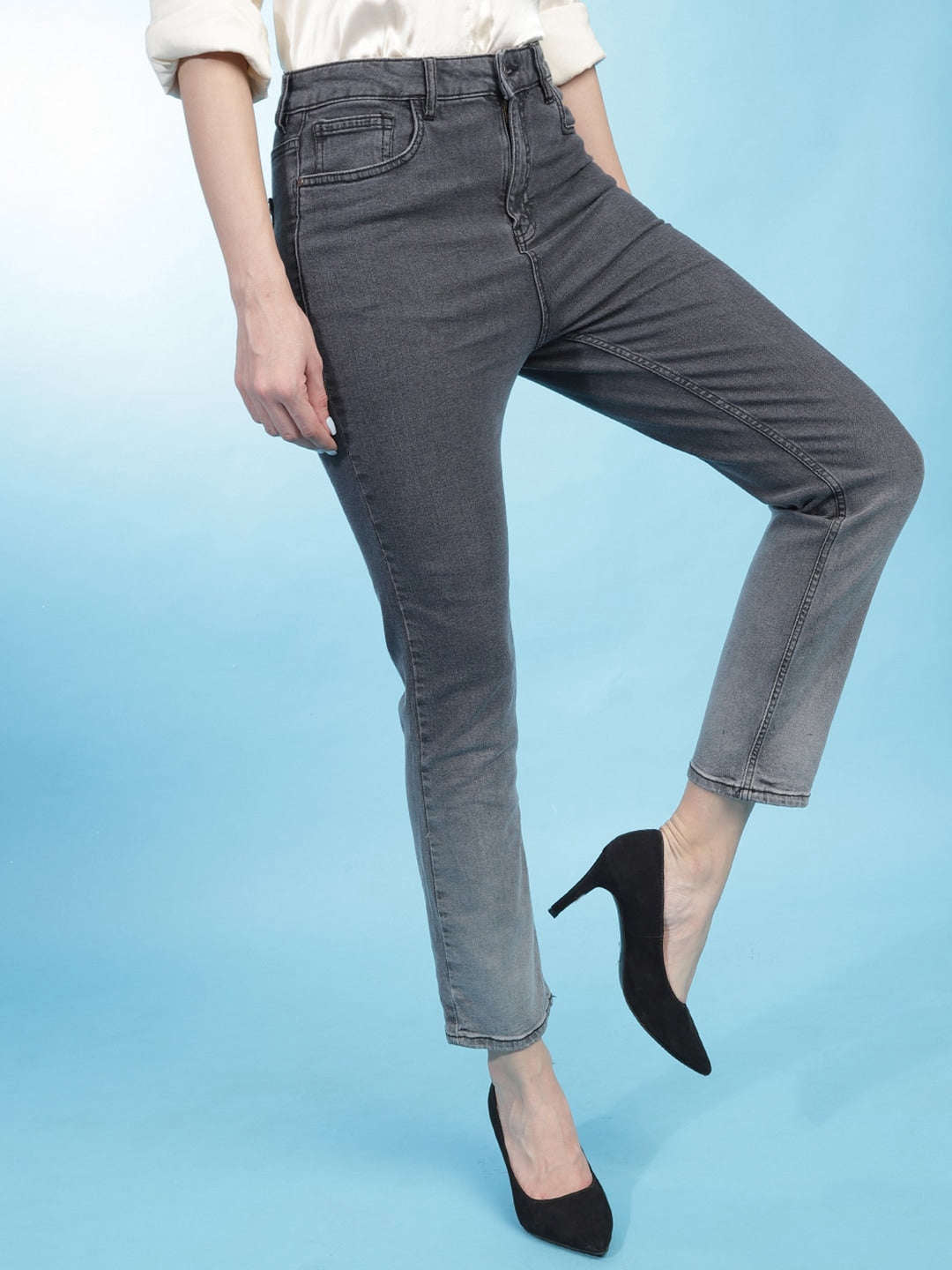 Women's Printed Straight Fit Jeans